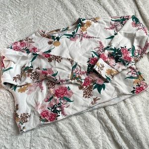 Cropped floral sweater